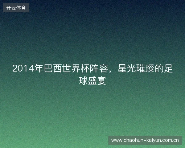 2014年巴西世界杯阵容，星光璀璨的足球盛宴